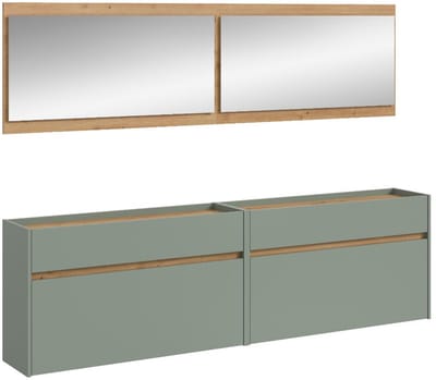 xonox.home Drive garderobecombinatie B/H/D: 192x220x32 cm in salie-imitatie en Artisan Oak-imitatie