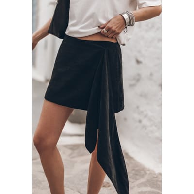 Mikuta The Dark Cascade Skirt Black Size: XS | Mini Skirts Outlet | Dames | Zwart
