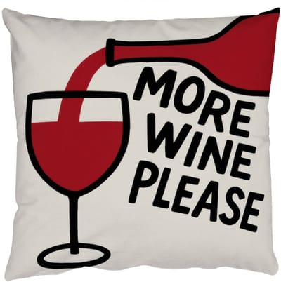 Sierkussens - Kussentjes Woonkamer - 50x50 cm - Wijnfles - Quote - Rood - Glas