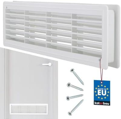 Ventilatierooster 13,5 x 48,8 cm voor deurventilatie - Kunststof afvoerrooster