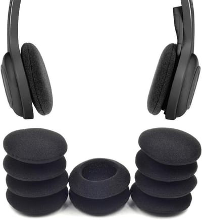 Set van 10 Schuim Microfoon Oorkussens en Beschermers, Geschikt voor Hoofdtelefoons van 50mm, Universele Pasvorm voor de Meeste Hoofdtelefoons (Zwart)