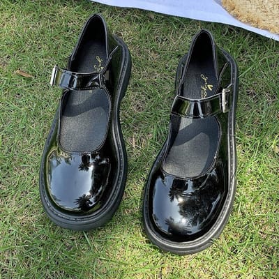 Japanse Jk Kleine Leren Schoenen Damesschoenen Zomer Britse Stijl Frans Dikke Zool Lente En Herfst Retro Mary Jane Schoenen Wit 39 zwart
