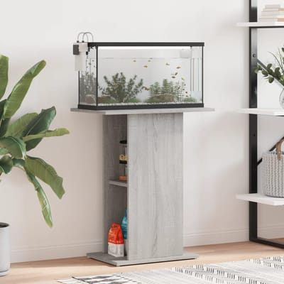 vidaXL - Aquariumstandaard - 60,5x36x72,5 - cm - bewerkt - hout - grijs - sonoma