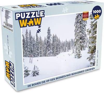 Puzzel De bomen die op een besneeuwd bosgebied groeien - Legpuzzel - Puzzel 1000 stukjes volwassenen - Kerst - Cadeau - Kerstcadeau voor mannen, vrouwen en kinderen