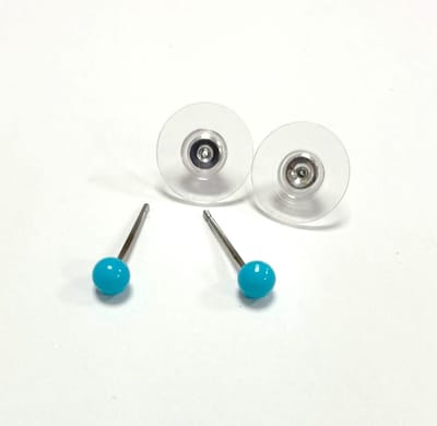 Blauwe mini oorknoppen - 4 Milimeter - Zilverkleurig - Damesdingetjes