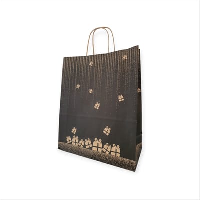 Premium Draagtassen - Papier - 50 Stuks - Gala - Kersttas - (26x12x32cm) - Papieren Tassen - Met Gedraaide Handvatten