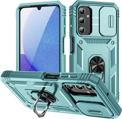 Coverup Hoesje - Geschikt voor Samsung Galaxy A25 Hoesje - Coverup Ring Kickstand Back Cover met Camera Shield - Groen