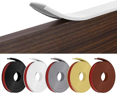 Zelfklevende U-vormige Soft Plinten voor Keuken en Badkamer, Flexibele TPE Hoekbescherming, Vouwbare Randbeschermer voor Meubelranden, 16mm x 5m, Grijs