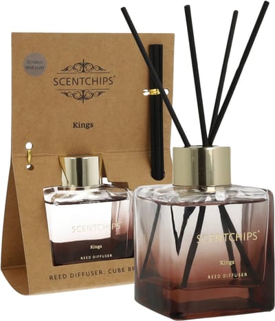 Scentchips Geurstokjes set Cube Kings - Geurstokjeshouder - Geurstokjes Navulling - Geurstokjes - Voorgevuld - Geurverspreider - Huisparfum - 100ml