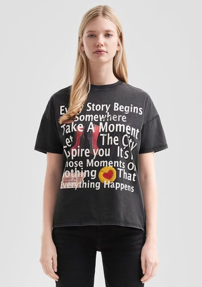 T-shirt met vervaagd effect voor vrouwen QS Boyfriend