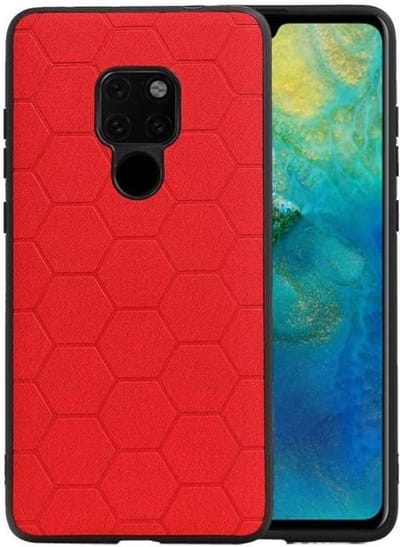 Hexagon Hard Case - Telefoonhoesje - Backcover Hoesje - achterkant hoesje - Geschikt voor Huawei Mate 20 - Rood
