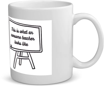 This is what an awesome teacher looks like Mok met opdruk - juf - Meester - Teacher - 350 ML inhoud
