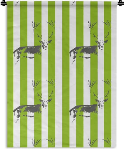 Wandkleed - Wanddoek - Patroon - Hert - Strepen - 150x200 cm - Wandtapijt