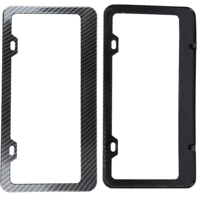 2 stuks Auto Kentekenplaathouders Koolstofvezel Kentekenplaathouder Roestvrij Universeel voor Automobielen