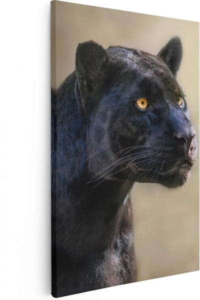 Artaza Canvas Schilderij Luipaard - 20x30 cm - Klein - Wanddecoratie Dierenkop - Muurdecoratie Jungle - Kamer Accessoires