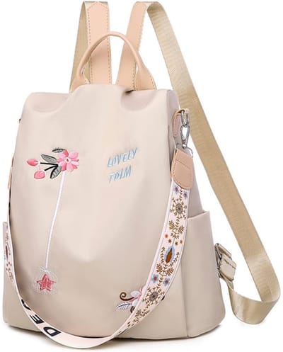 QTTVBTNA Anti-diefstal rugzak - Dames Rugtas - Oxford Stof - Waterdicht - Lichtgewicht - Reizen - School - Casual Dagelijkse Tas -Khaki