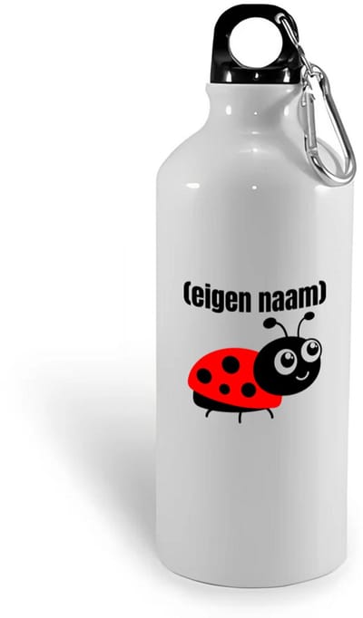 Hacebo® - lieveheersbeestje met eigen naam waterfles - Lieveheersbeestje - lieveheersbeestje liefhebbers - iemand die houdt van lieveheersbeestjes - verjaardag - cadeau - kado - water fles - 400ML