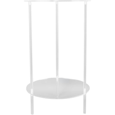 Duidelijk Acryl Bijzettafeltje 2 Lagen Rond Tafelblad Nachtkastje Klein Modern Hoektafeltje voor Woonkamer Slaapkamer white
