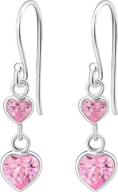 Montebello Oorbellen Adele Pink - 925 Zilver E-Coating - Hart - 7x30mm