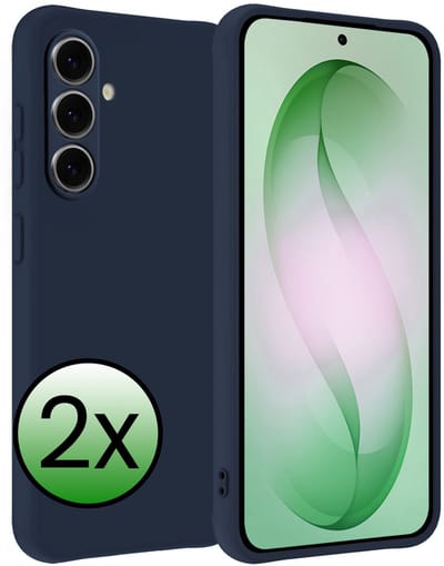 Hoesje 2 Stuks - Geschikt voor Samsung Galaxy S26 - Sterk & Shockproof - Case Siliconen - Back Cover - Telefoon Hoes - Donkerblauw