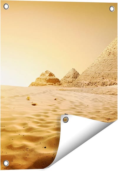 Gards Tuinposter Egyptische Piramides - Egypte - 40x50 cm - Tuindoek - Tuindecoratie - Wanddecoratie buiten - Tuinschilderij