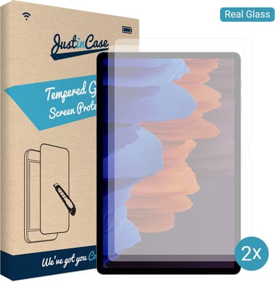 Just in Case screenprotector geschikt voor Samsung Galaxy Tab S7 Plus - Screenprotector Tablet Glas - 2 Stuks