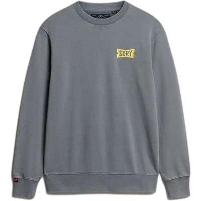 Superdry Heritage Tab Loose Crew Sweatshirt Blue Grootte: S