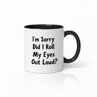 Grappige “Did I Roll My Eyes Out Loud?” Wit-Zwarte Mok – Sarcastische Quote Beker – 330 ml Keramische Koffiemok