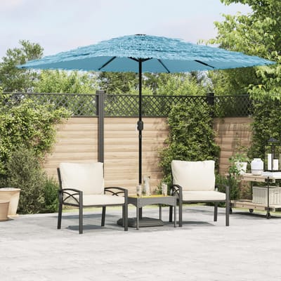 vidaXL - Parasol - met - stalen - paal - 248x248x248 - cm - blauw