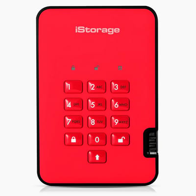 Beveiligde Externe Harde Schijf 1TB Rood - PIN Beveiliging & Hardware Encryptie
