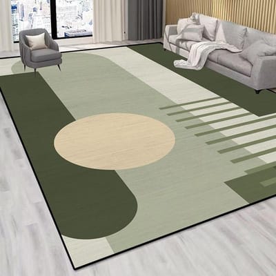 Tapis Géométrique Moderne Grand Salon Couleur Rouge Décoration Intérieure Tapis de Table pour Canapé Grande Surface Tapis Doux Lavables pour Chambre à Coucher 60*90cm