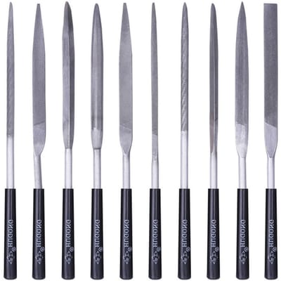 Dailygoods- Naaldvijlset 10-delig - Metalen/Diamantvijlen - Mini-vijlenset - Voor Hout/Metaal/Kunststof - Ergonomische Antislip Handgreep - Duurzaam Gereedschapsstaal - Vijlen
