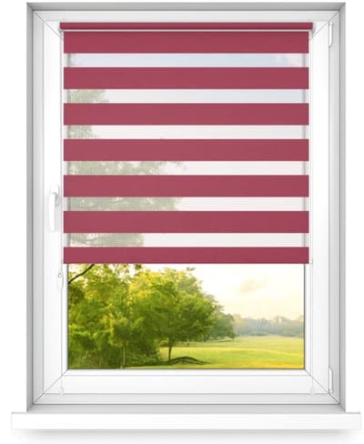 time4blinds dag en nacht dubbel rolgordijn mini - raamrolgordijn dag en nacht - rolgordijn zonder boren - zonwering - rolgordijnen voor slaapkamers - 400x1000mm – Rood – Linkszijdig