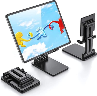 Bureau houder Tablet iPad & Telefoon - Vouwbaar Standaard voor Tafel of Bureau - Telefoon Steun Universeel - Zwart