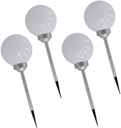 Gerimport solar prikspot - 4x stuks - tuinlamp - grote bol - zonne-energie - h56 cm