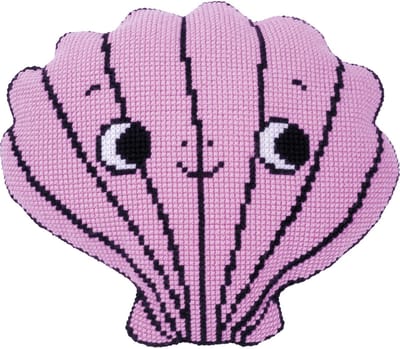 Vervaco - Kruissteekvormkussen kit met rug - Eva Mouton - Schelp - PN-0199823 - Borduren - Borduurpakket - Borduurpakket volwassenen - Borduurpakket kind