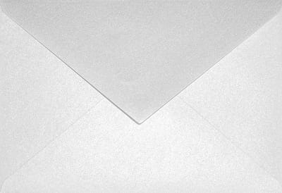 Metallic (parelmoer) witte enveloppen C6 - 114 x 162 mm - A6 - 25 stuks - NK natgelijmde - 120 gram - Aster Metallic - Netuno
