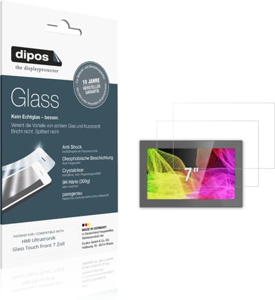 dipos – 2x Pantserfolie geschikt voor HMI Ultratronik Glass Touch Front 7 Zoll | 9H Screenprotector