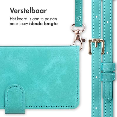 imoshion Hoesje - Geschikt voor Samsung Galaxy S22 - Bookcase met koord - Turquoise
