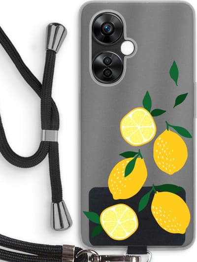 Case Company® - Hoesje met koord geschikt voor OnePlus Nord CE 3 Lite hoesje met Koord - You're my lemon - Telefoonhoesje met Zwart Koord - Bescherming aan alle Kanten en Over de Schermrand