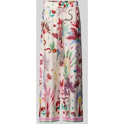 Wide leg broek van viscose in all-over look