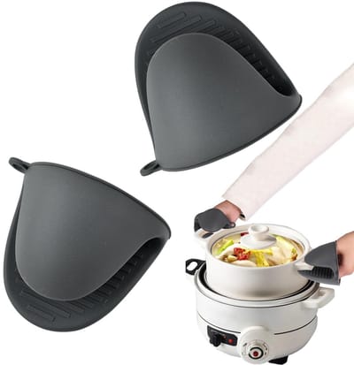 Dailygoods- Siliconen Ovenwanten - Mini Keukenhandschoenen - Siliconen Pannenlap - Dubbelpak - Koken/Bakken/Grillen - Antislip Design