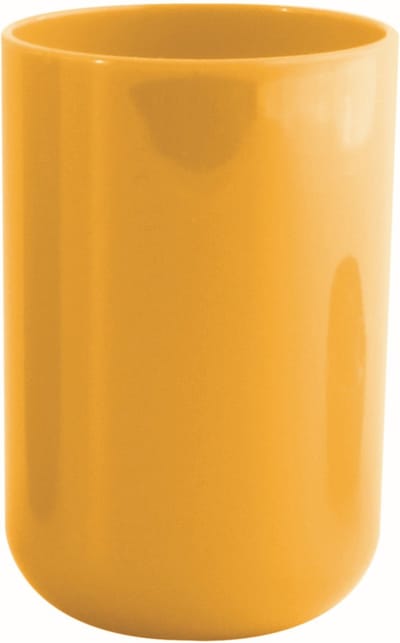 MSV Badkamer drinkbeker/tandenborstelhouder Porto - PS kunststof - saffraan geel - 7 x 10 cm