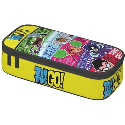 Grote Etui Teen Titans Go Anime Manga Schoolbenodigdheden Dubbellaags Etui Meisjes Make-uptasjes Cadeau (black,M) black