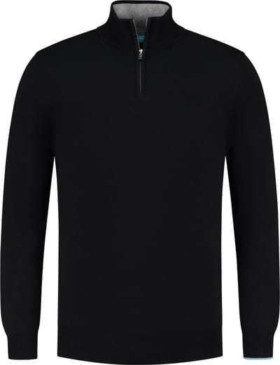 District Indigo Trui Half Zip Cotton/Cashmere Black (7.21.500.501 - 020)
