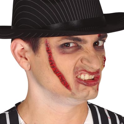 Halloween nep wond - litteken - incl. lijm - bloed - Horror thema - verkleedaccessoire