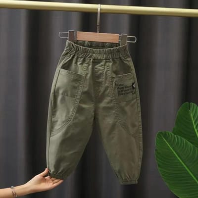Pantalons pour garçons pantalons de printemps et d'automne pantalons décontractés de printemps pour garçons pour enfants 140 vert