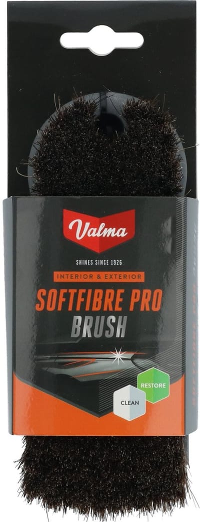 Valma Softfibre Pro Borstel - Zachte paardenhaarborstel - Veilig reinigen van leer, vinyl, textiel en cabriokappen - Verwijdert vuil zonder te krassen