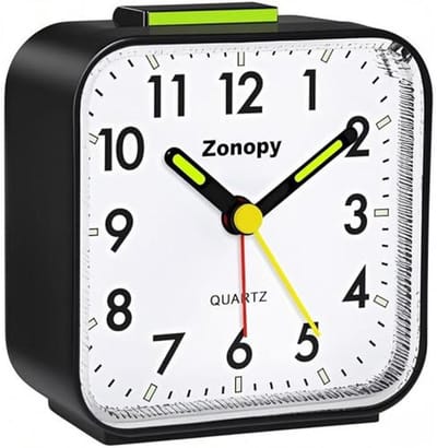 Stille Wekker voor Op het Nachtkastje - Batterij Aangedreven met Groot Display en Snooze Functie