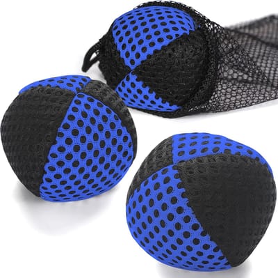 Jongleerballen Set - Bal Trainingsset - Vaardigheid Oefenen - Duurzame Zitzak Constructie - 2.4 Inch Diameter - Zwart Blauw